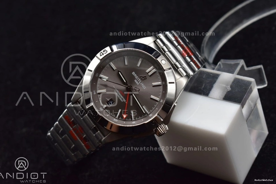 Chronomat Breitling Automatic 529 SoftTouch 1:1 Grey SS Dial 40mm Factory A on Bracelet Best BLS Edition GMT 0226